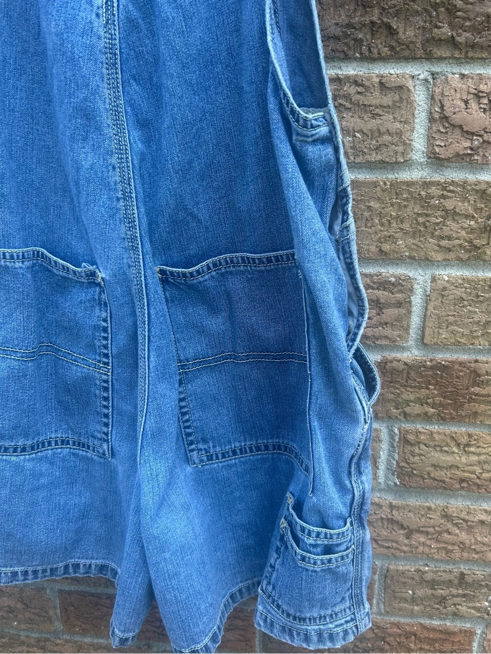 Old Navy Light Blue Denim Short Overalls size small - Picture 10 of 13